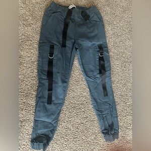 Women's Cargo Pants with Black Straps
